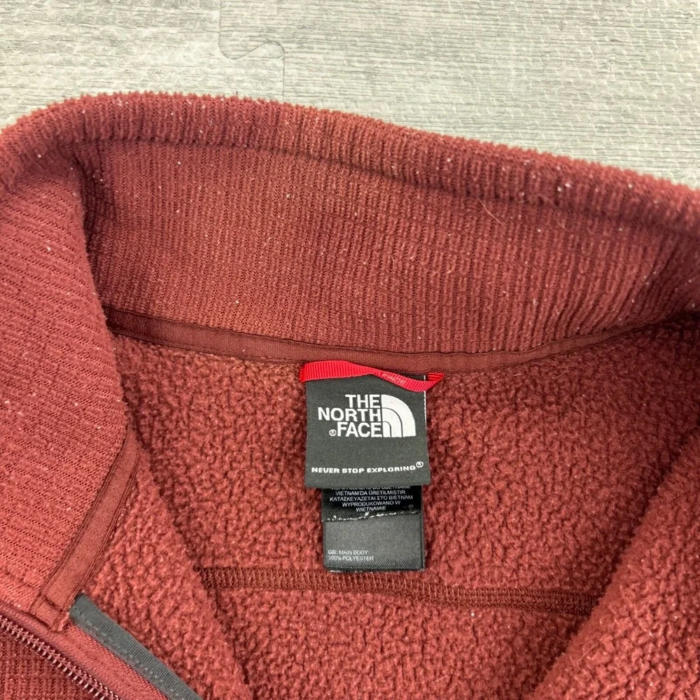 The North Face 1/4 Zip Sweatshirt Men's Large‎ Brown Logo Hiking Pull Over